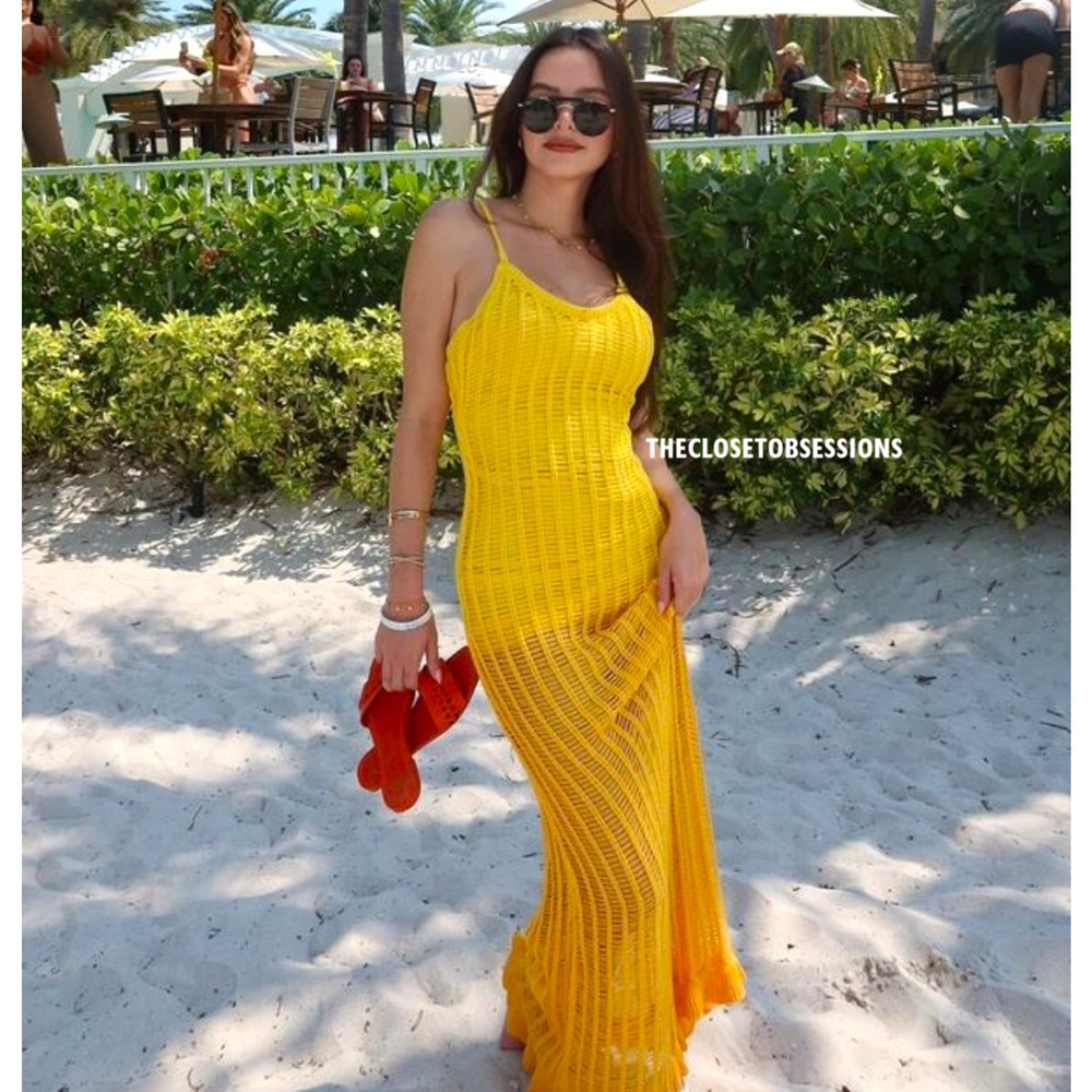 Mango x Simon Miller NWT Yellow Knit Maxi Dress 6 - Picture 12 of 16